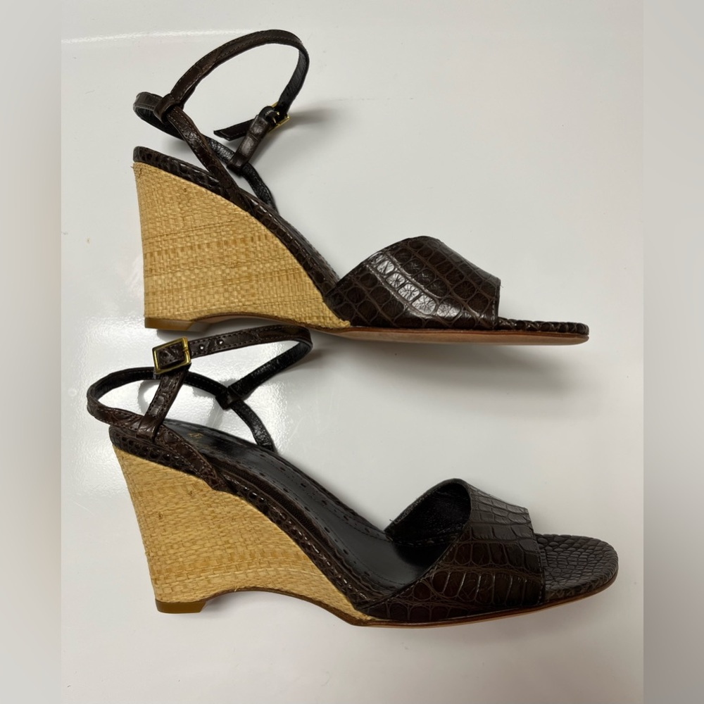 Brooks Brothers Alligator Leather Wedges